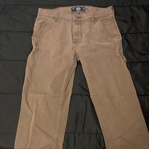 brown hollister carpenter pants size 32 waist by 32 length